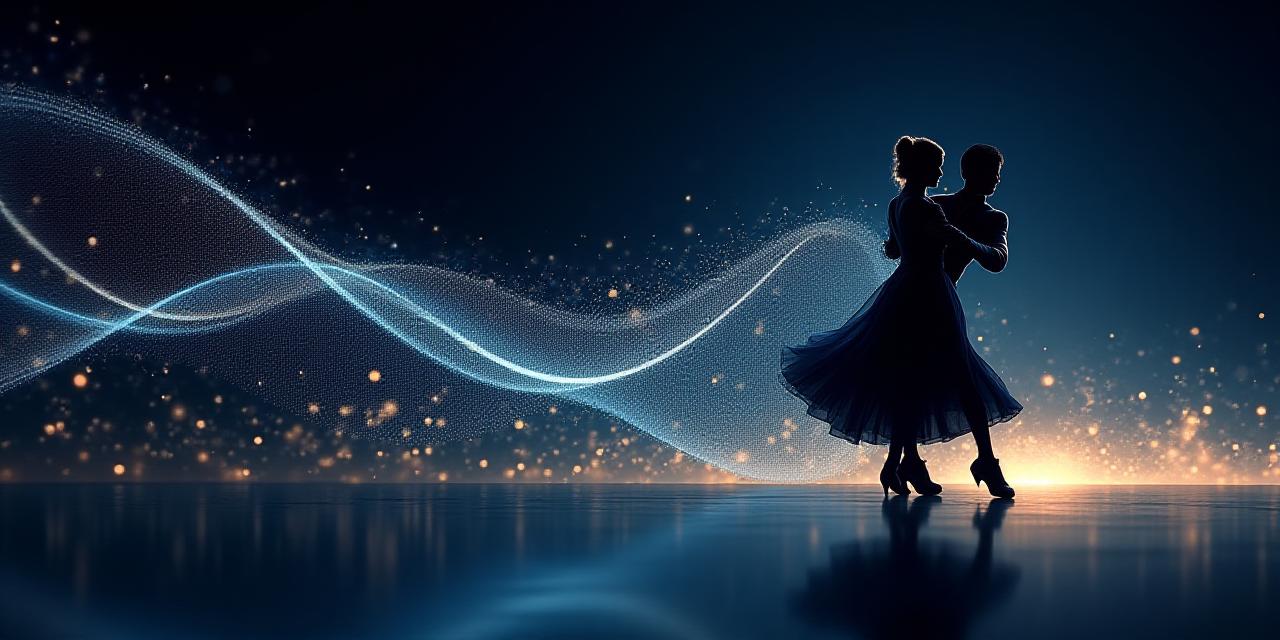 Abstract representation of digital security and rhythmic flow