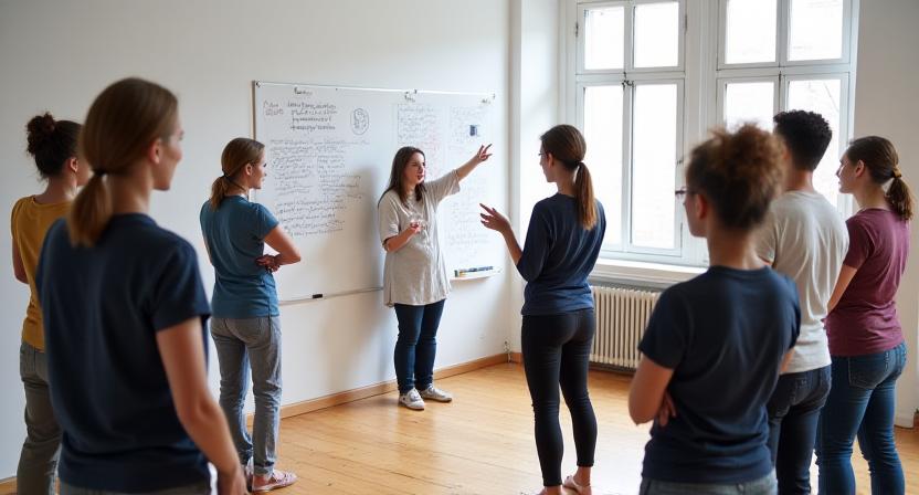 Students engaged in movement seminar